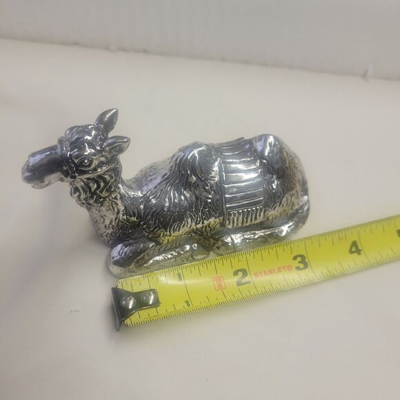 9 Piece antique Silver nativity with wood Creche Christmas  in Original Open Box - Picture 8 of 15